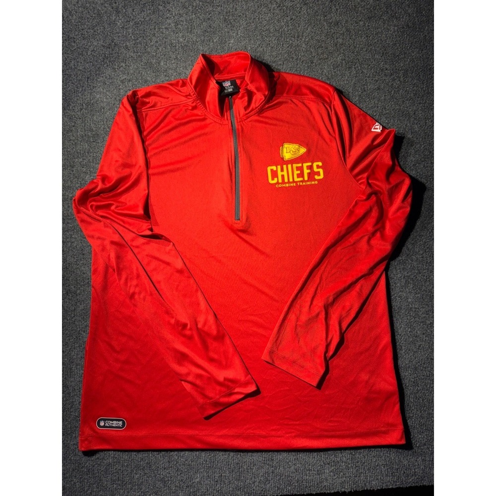 New Era Kansas City Chiefs NFL Combine Training Quarter Zip Pullover Red Mens XL